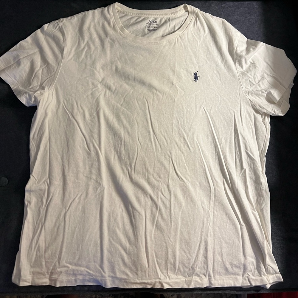 White mens ralph lauren classic fit jersey crew neck shirt XL